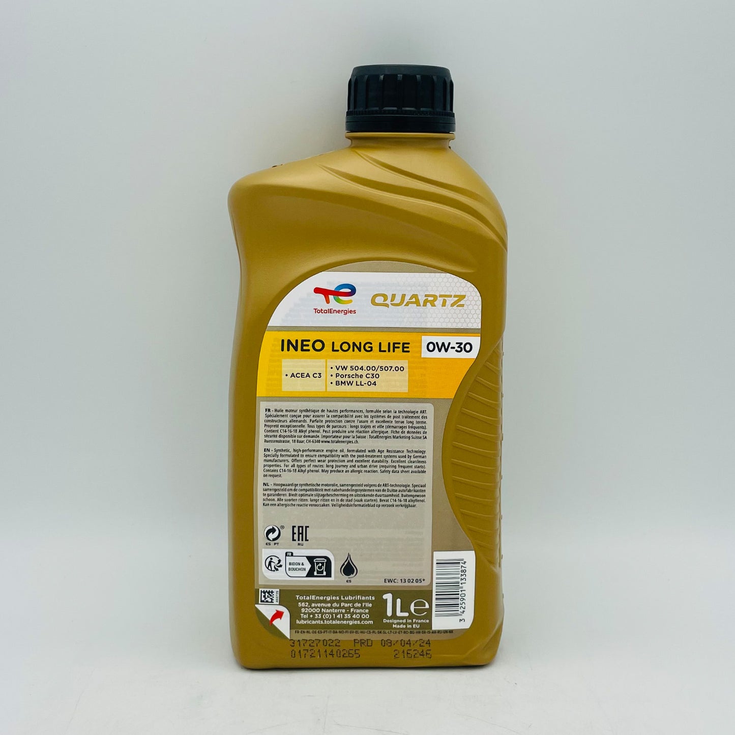 1L TotalEnergies Quartz INEO Longlife 0W-30 Engine Oil - 1 Litres