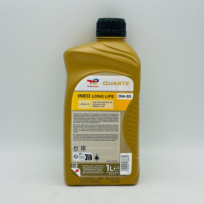 1L TotalEnergies Quartz INEO Longlife 0W-30 Engine Oil - 1 Litres
