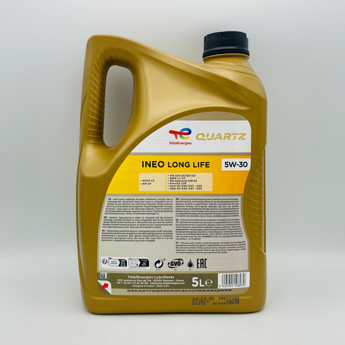 5L TotalEnergies Quartz INEO Longlife 5W-30 Engine Oil - 5 Litres
