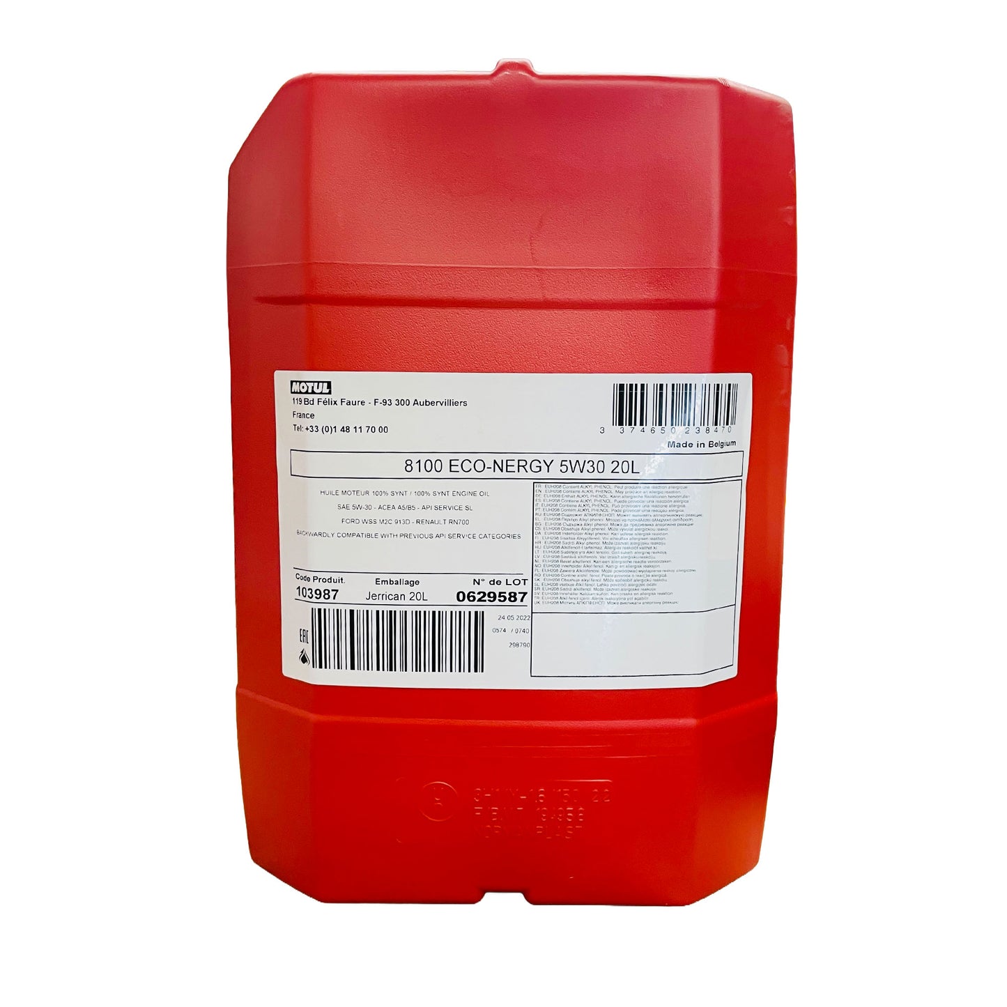 MOTUL 103987 8100 Eco-Nergy 5W-30 Engine Oil - 20 Litres