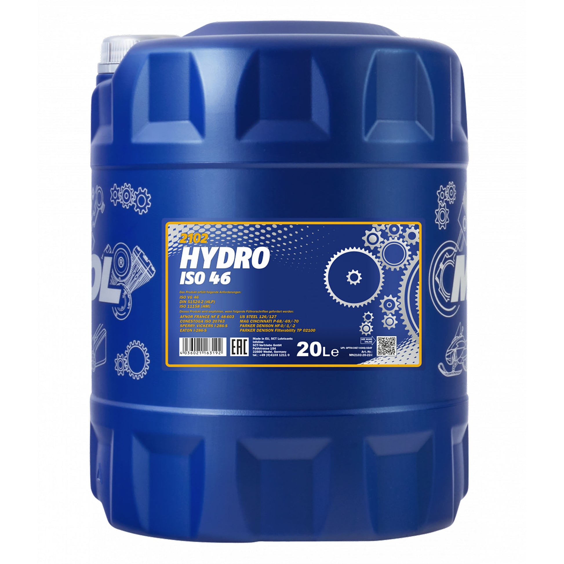 Mannol ISO 46 Hydraulic Oil DIN 51524 - 20 Litres