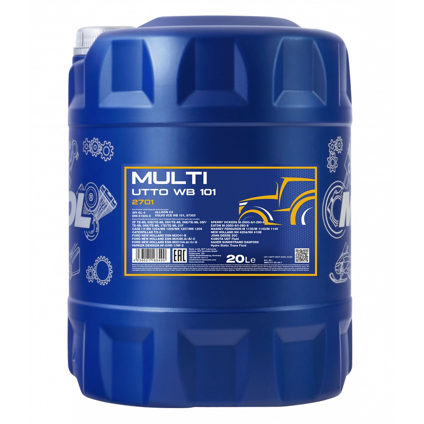 20L Mannol 2701 Multi UTTO WB 101 Mineral Tractor Transmission Hydraulic Oil