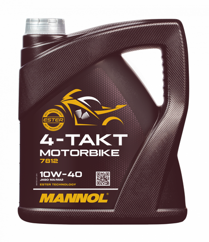 Mannol 7812 Motorbike 4-TAKT 10W-40 4-Stroke Engine Oil - 4 Litres