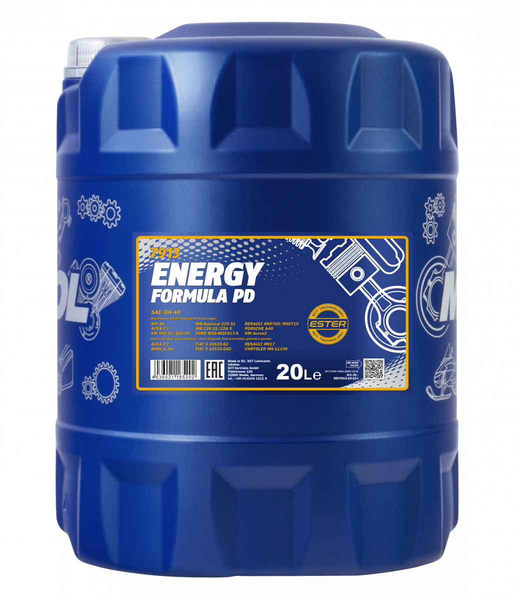 Mannol 7913 Energy Formula PD 5W-40 C3 Engine Oil - 20 Litres