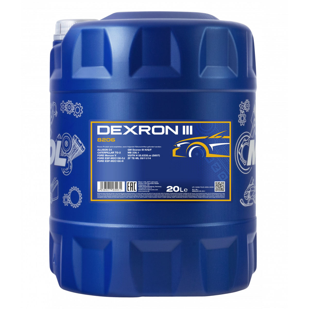 Mannol 8206 ATF Automatic Plus Dexron III Transmission Fluid - 20 Litres