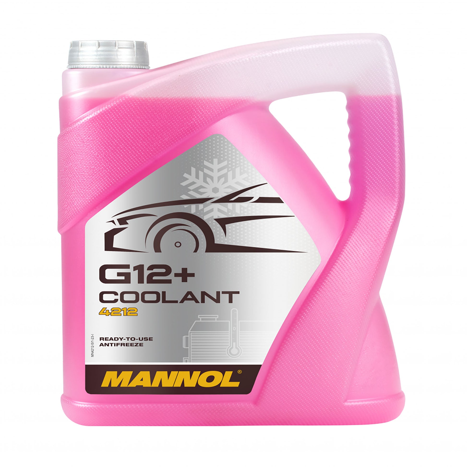 Mannol 4212 G12+ Coolant  Front label of 5 Litre container