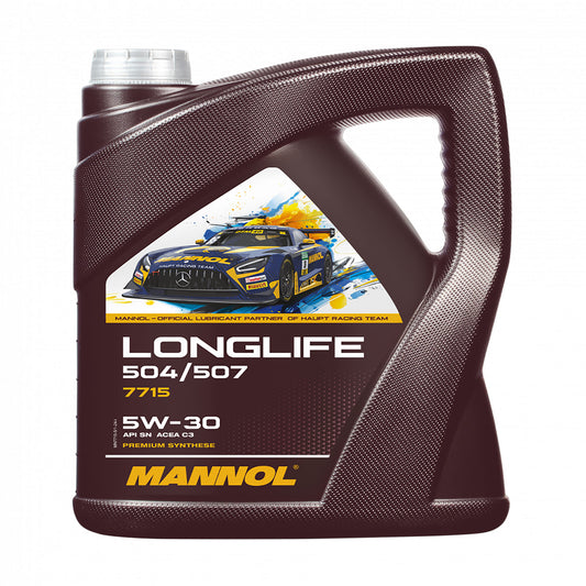 Mannol 7715 Longlife 504/507 Front label of 5 Litre container