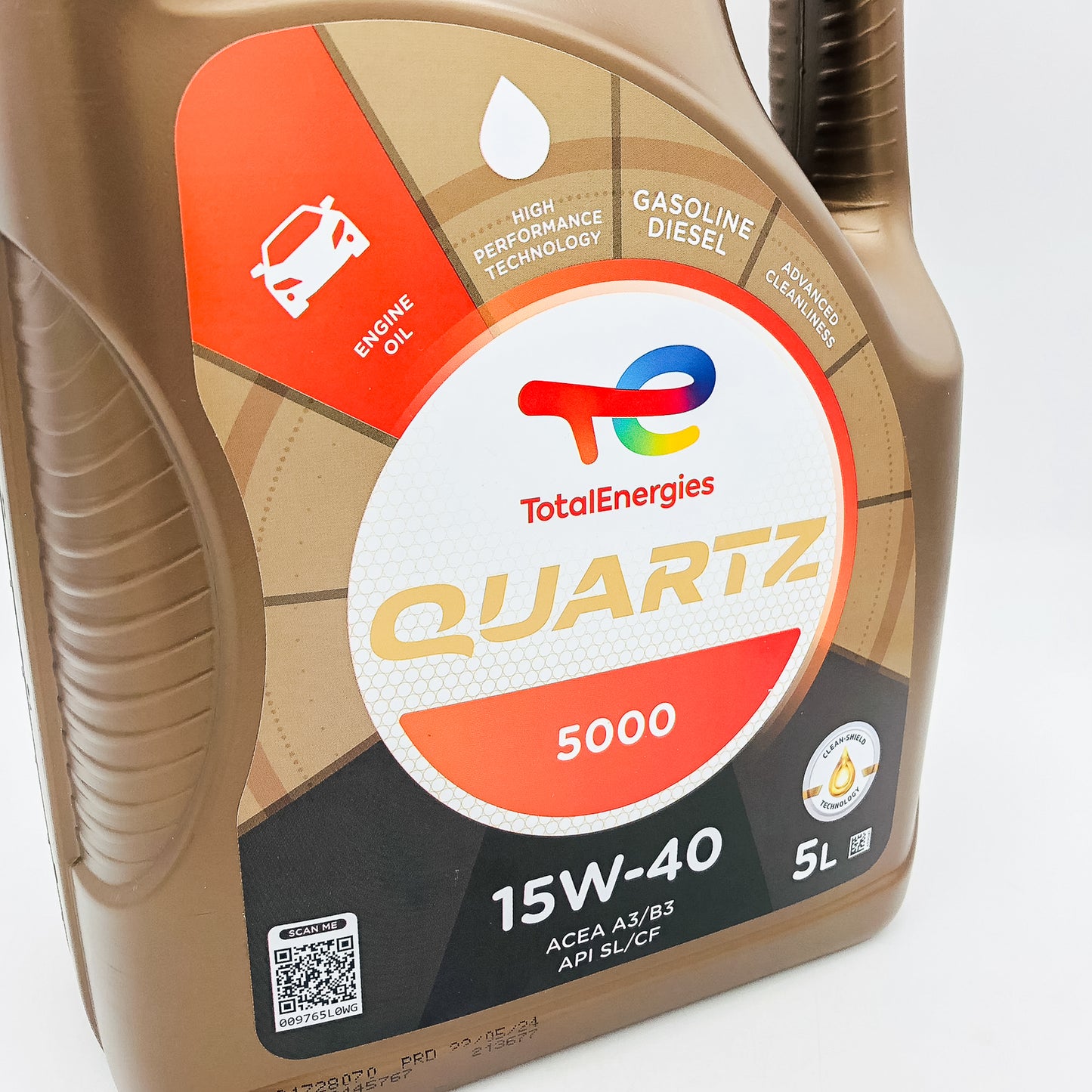 Total Quartz 5000 15W-40 High Performance Diesel Engine Oil - 5 Litres