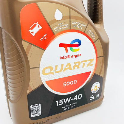 Total Quartz 5000 15W-40 High Performance Diesel Engine Oil - 5 Litres