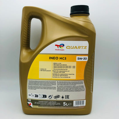 TOTAL QUARTZ INEO MC3 5W-30 Advanced Synthetic Technology Engine Oil - 5 Litres