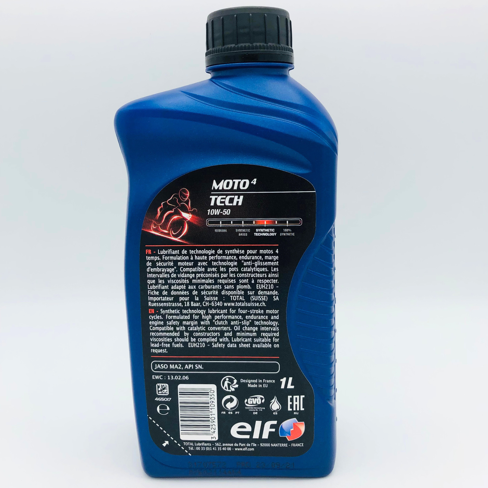 ELF Moto 4 Tech 10W-50 4-Stroke Motorcycle Engine Oil - 1 Litre