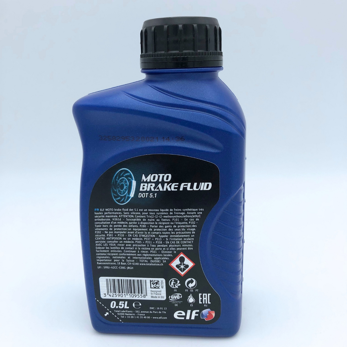 ELF Moto DOT 5.1 Fully Synthetic Brake Fluid - 500ml