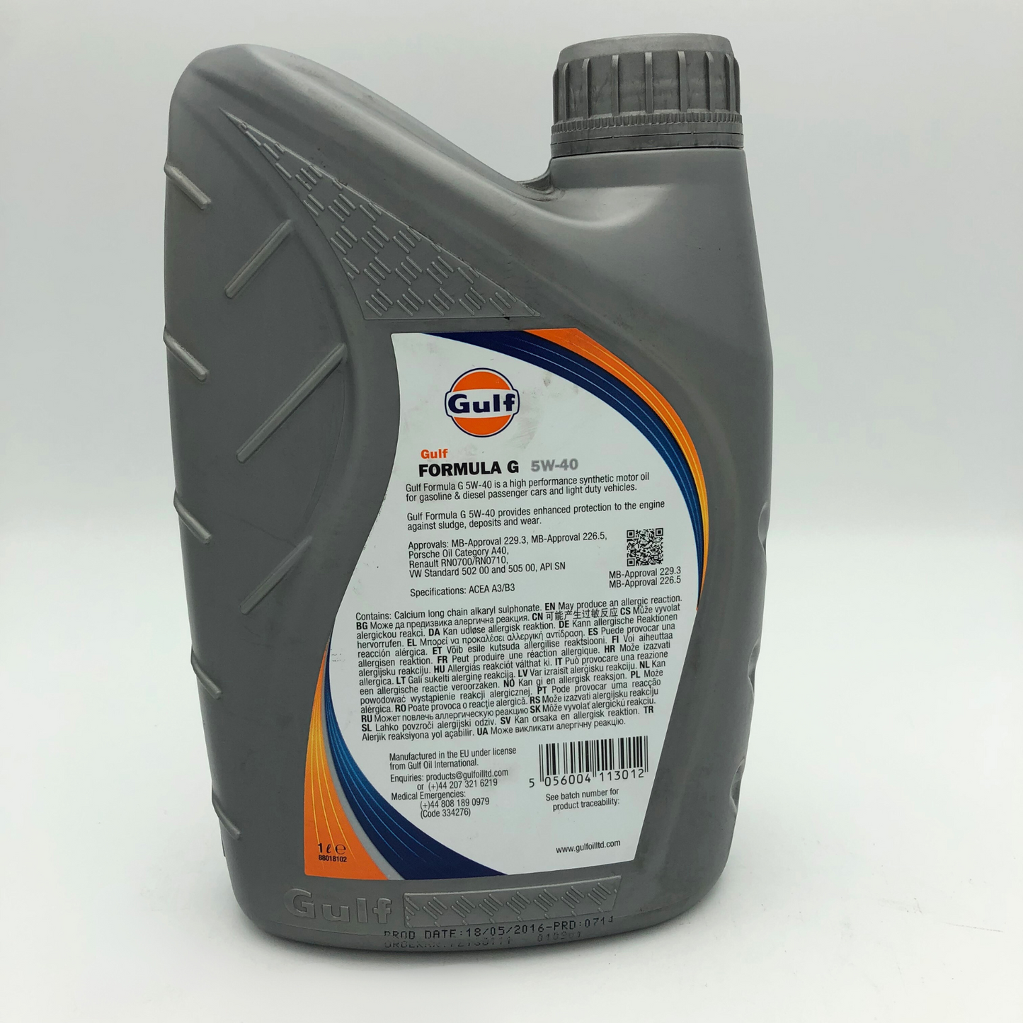 Gulf Formula G 5W-40 Fully Synthetic ACEA A3/B4 Renault RN0710/VW/MB - 1 Litres