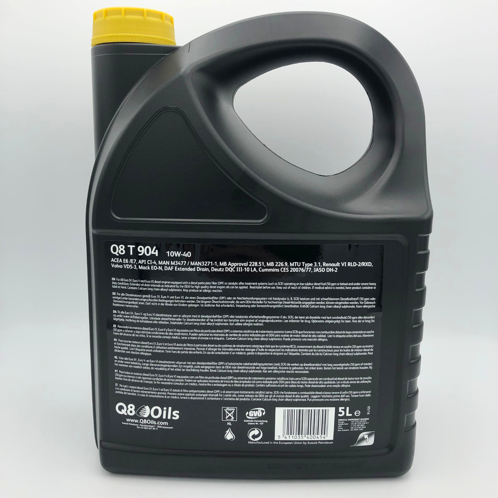 Q8 T 904 10W-40 Synthetic UHPD Engine Oil for Heavy Duty - 5L