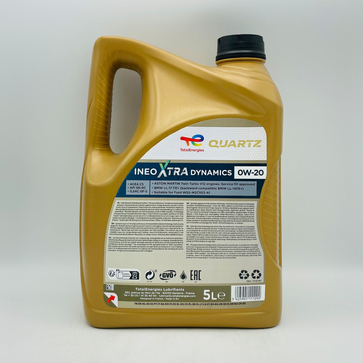 5L TotalEnergies Quartz Ineo Xtra Dynamics 0W-20 Engine Oil - Aston Martin/BMW - 5 Litres