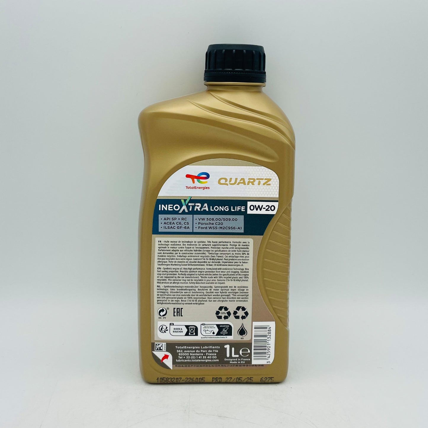 1L TotalEnergies Quartz INEO Xtra Longlife 0W-20 Engine Oil - 1 Litre