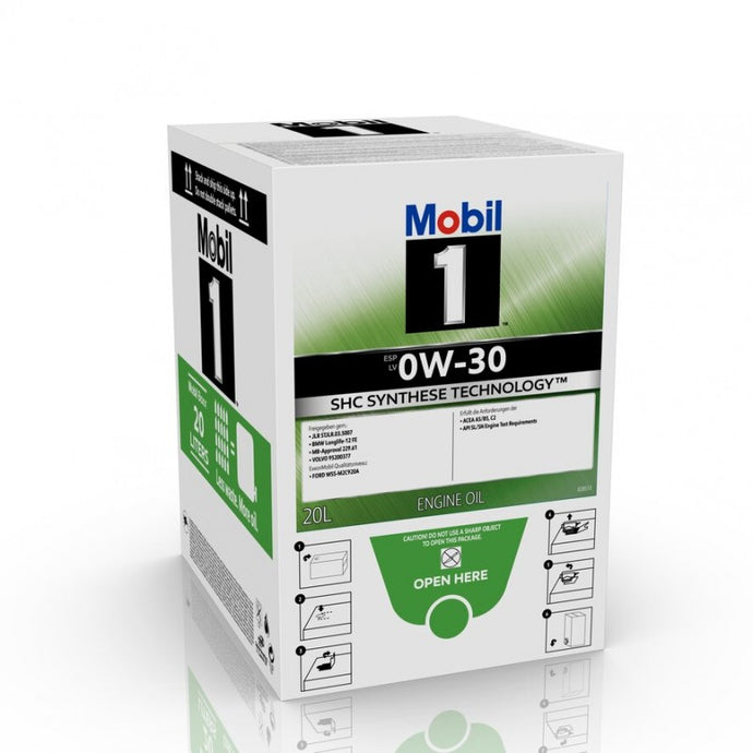 Mobil 1 ESP LV 0W-30 Advanced Full Synthetic BMW LL-12 FE MB-Approval 229.61 VOLVO 95200377 Engine Oil Bag In Box 20L