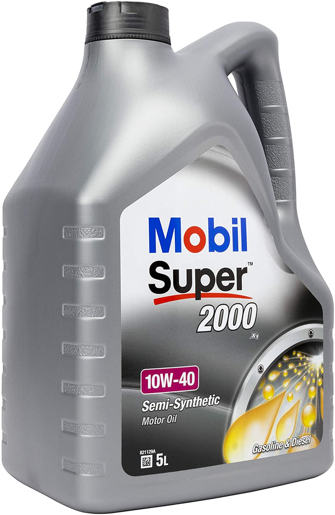 Mobil Super 2000 X1 10W-40 Semi Synthetic API SL/CF VW 501 505 MB-Approval 229.1 Engine Oil - 4 x 5 Litre (20L)