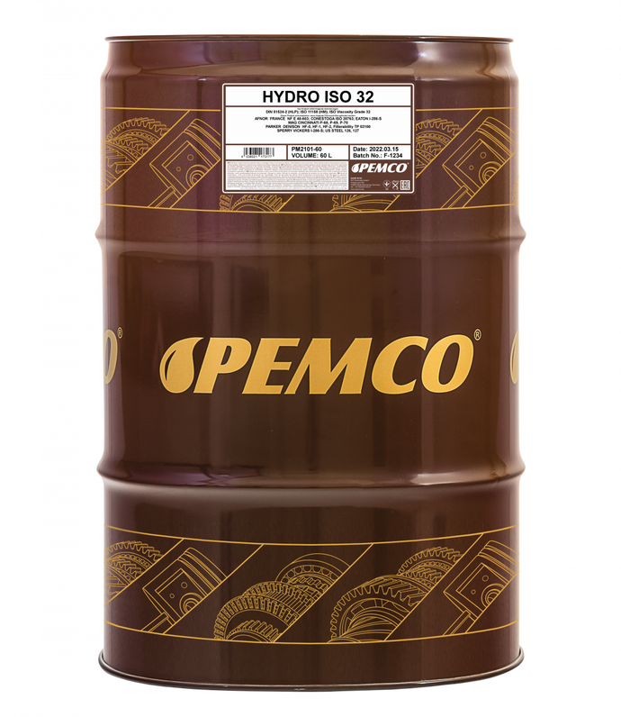 PEMCO PM Hydro ISO 32 DIN 51524-2 (HLP); ISO 11158 (HM); ISO VISCOSITY Grade 32 Hydraulic Oil - 208 Litre
