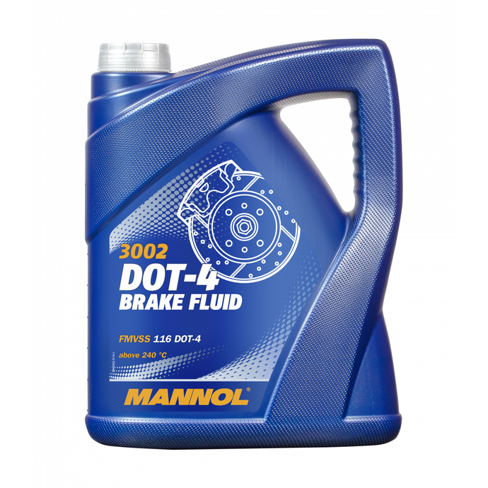 MANNOL 3002 DOT-4 Brake & Clutch Fluid FMVSS 116 ISO 4925 SAE J1703/J1704 - 4 x 5 Litres (20L)